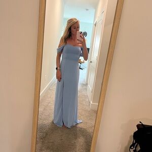 Lulu’s strapless light blue dress